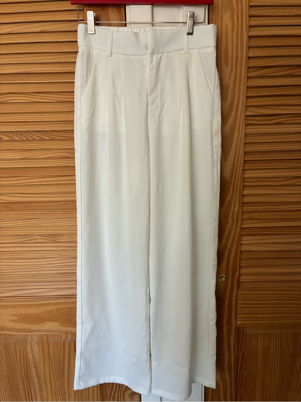 Women's Cream Wide-Leg Dress Pants size large
